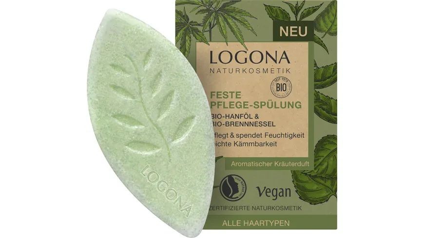 LOGONA Feste Pflege Spülung Bio-Hanf & Bio-Brennnessel 60 g