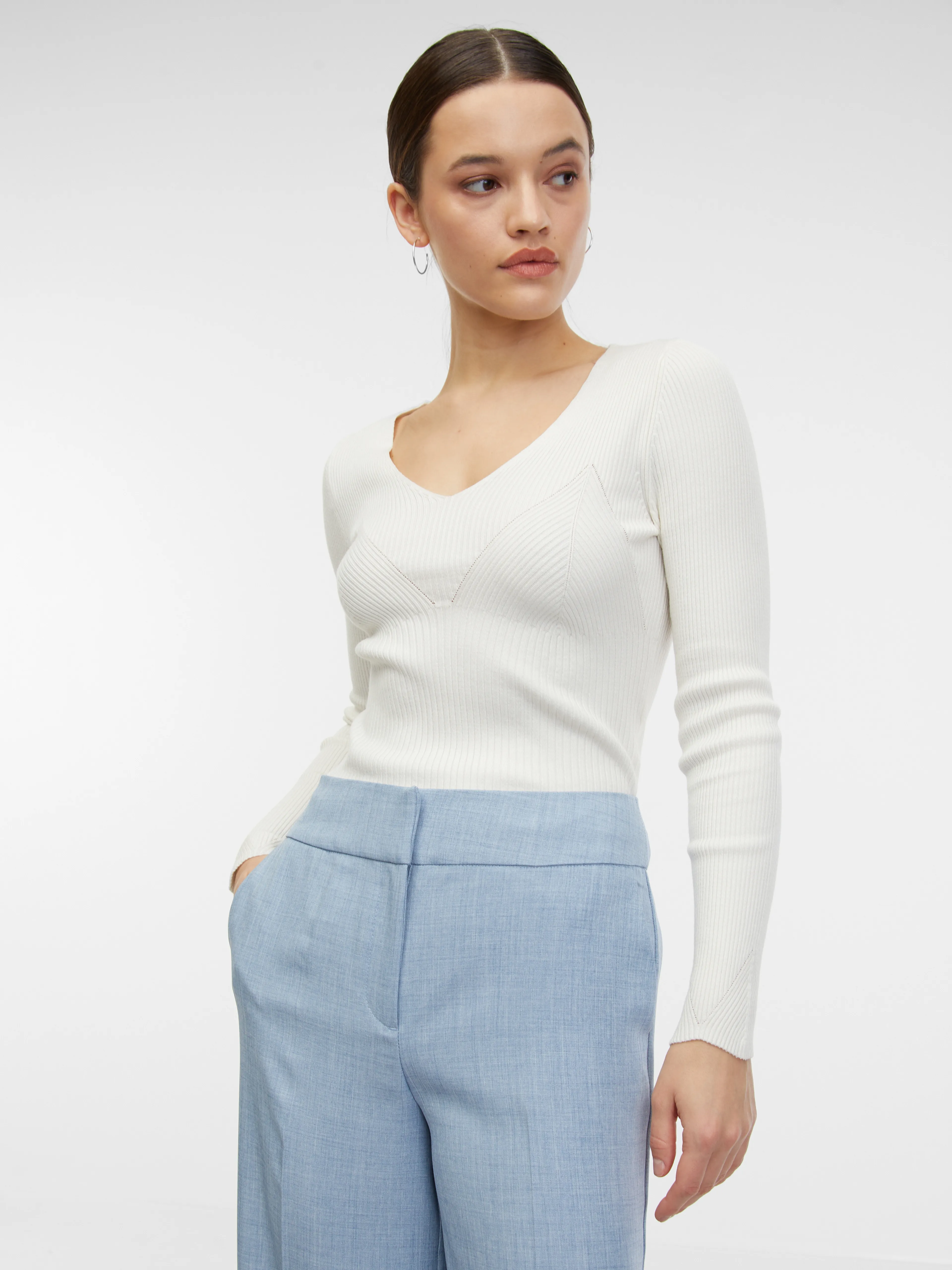 Hellblaue Damen-Weitbeinhose ORSAY