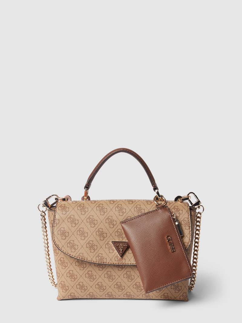 Handtasche mit Allover-Muster Modell 'CRAIG' in beige