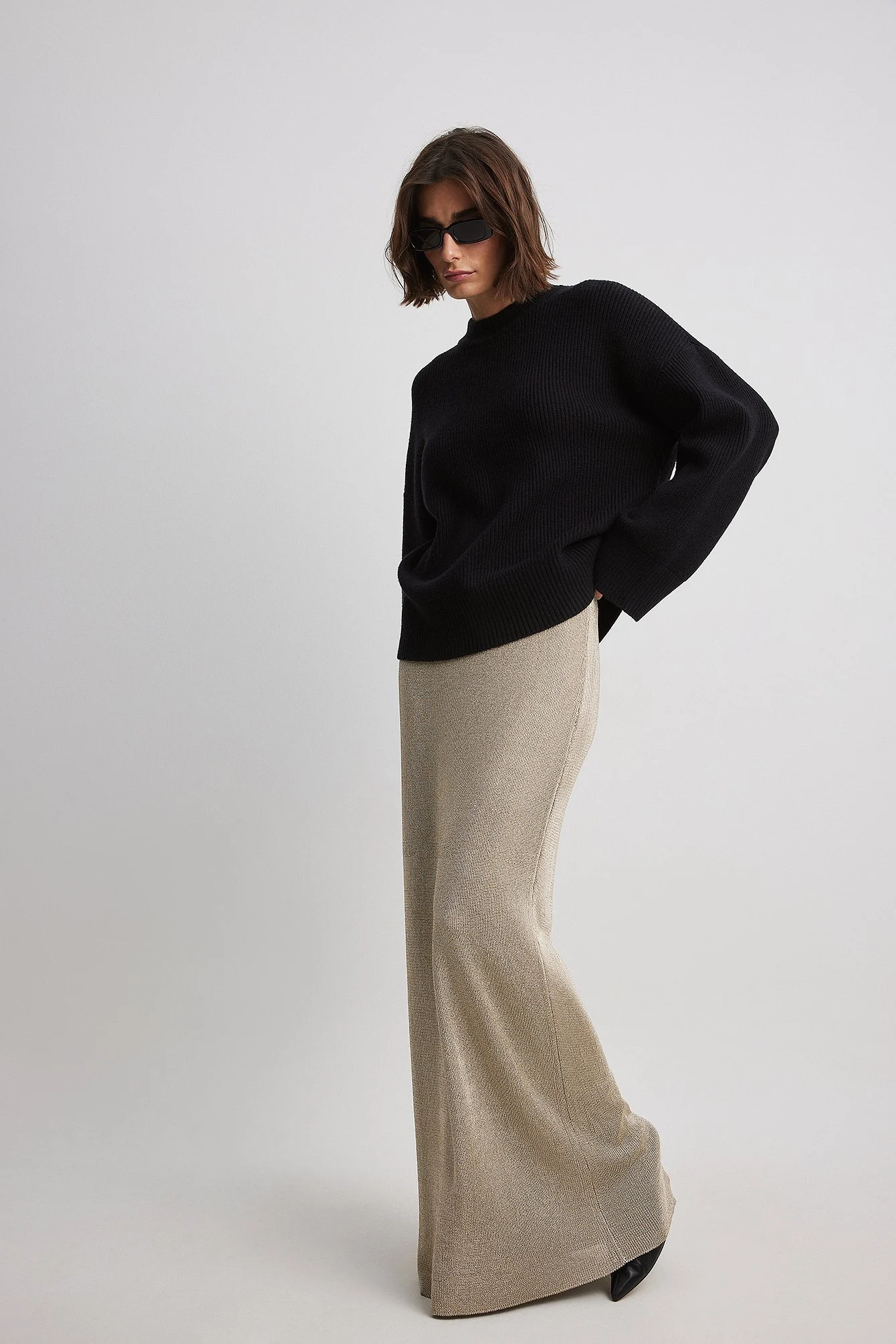 Rundhalsausschnitt Strickpullover