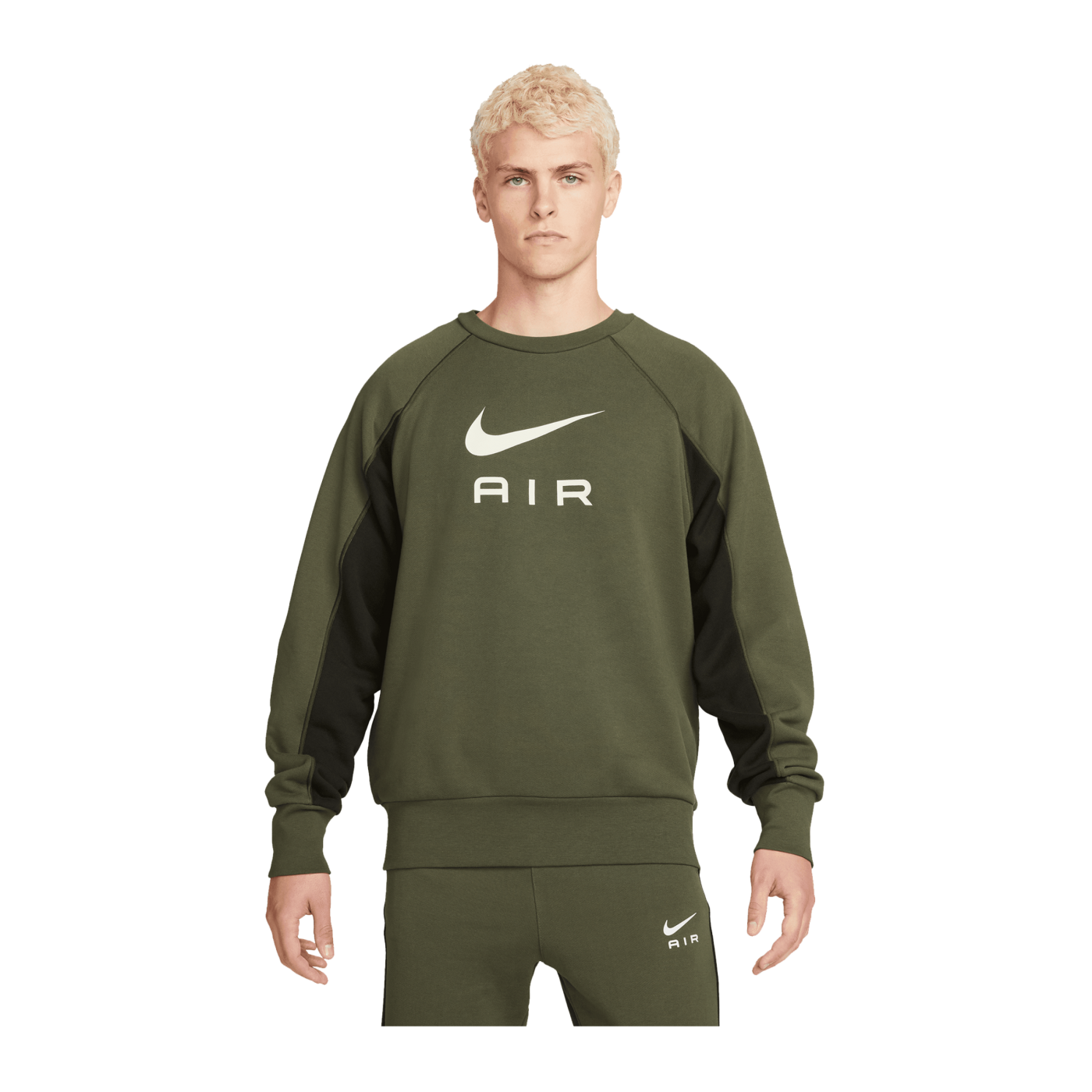 Nike Air FT Crew Sweatshirt Grün Weiss F222