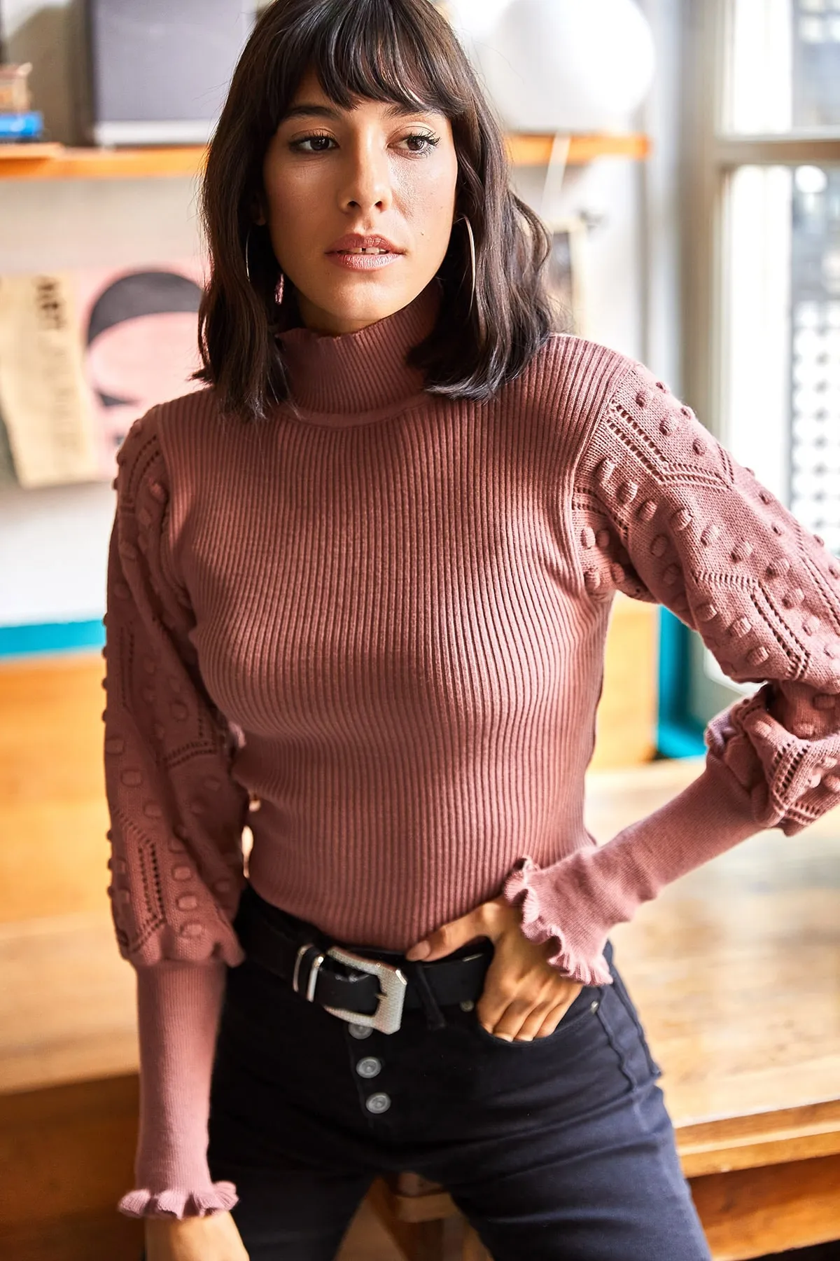 Olalook  Pullover - Rosa - Slim Fit