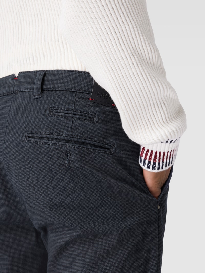 Hose mit Webmuster Modell 'Fabio' in marineblau