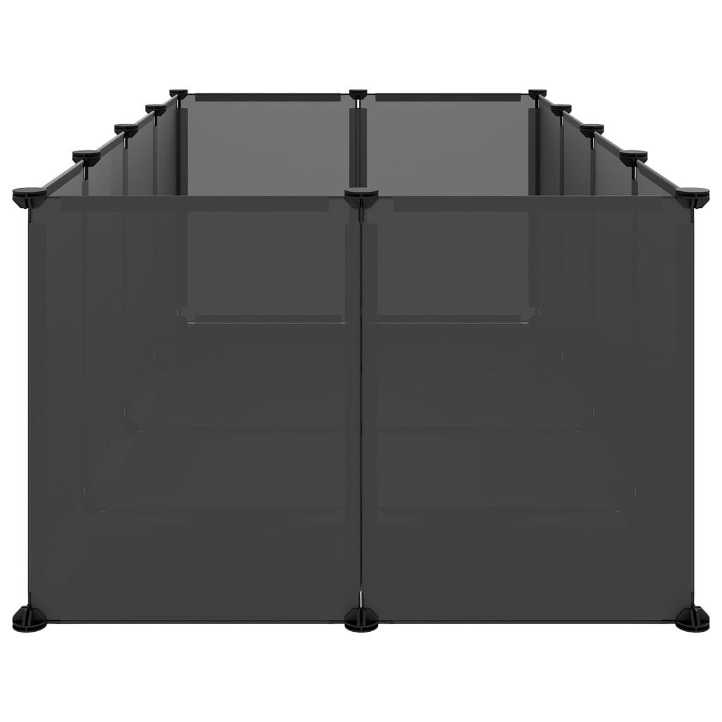 vidaXL Kleintierkäfig Kleintierkäfig Schwarz 144x74x46,5 cm PP und Stahl Hasen Kaninchen Ham