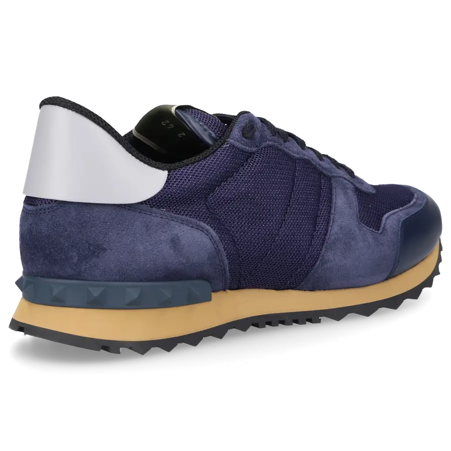 Valentino Garavani - Sneaker low ROCKRUNNER Veloursleder Textil - blau