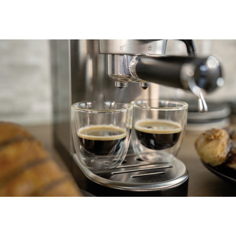 Unold Espressomaschine Unold Piccopresso Espressomaschine mit Siebträger Edelstahl, Schwarz 1