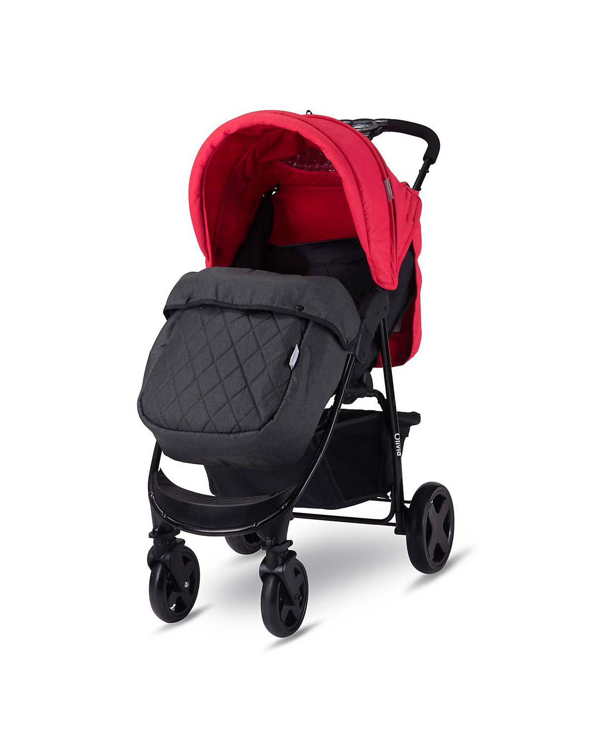 Kinderwagen Olivia Basic Fußsack, faltbar, schwenkbare Vorderräder, Korb Buggys