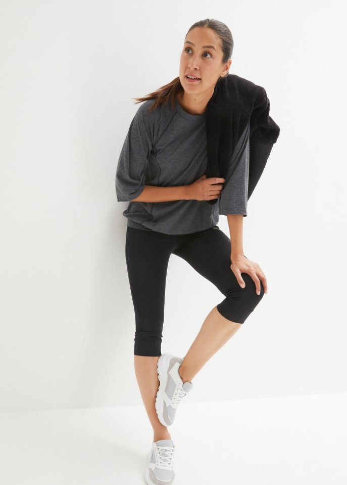 Funktions-T-Shirt mit ¾-Arm, Oversize