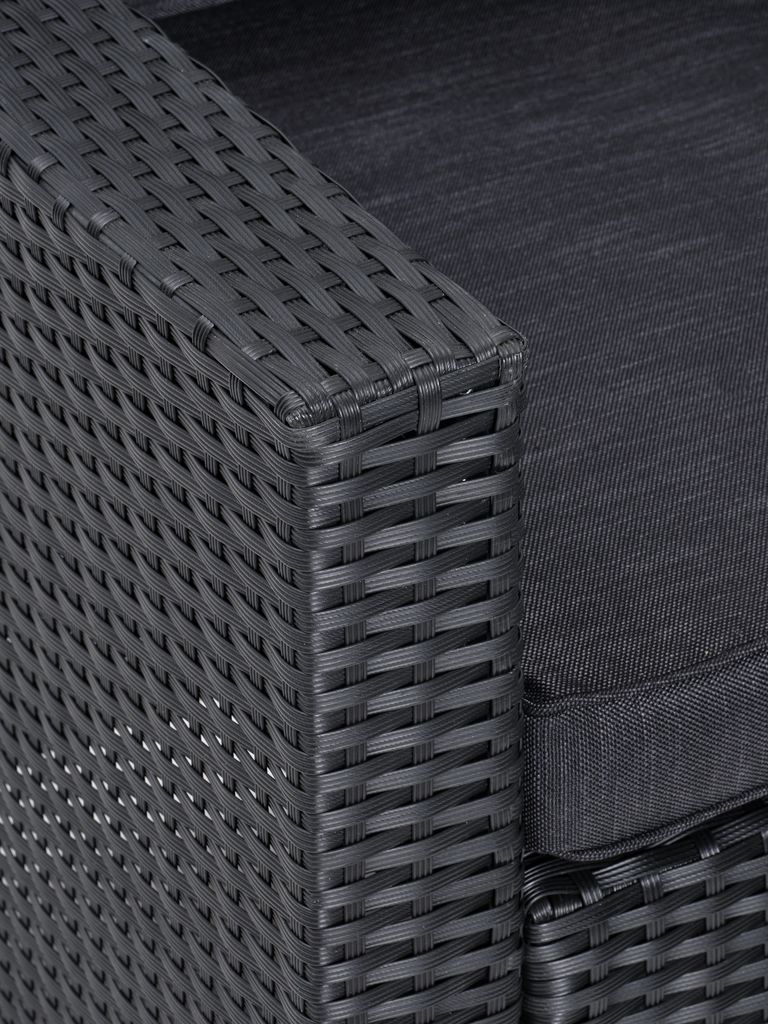 Conjunto de sofá AGERMOSE de 6 lugares, preto