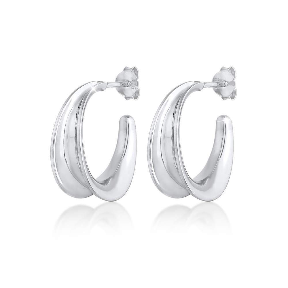 Elli Elli Boucles d'Oreilles Créoles pour dames en forme d'arche en argent sterling 92 Boucles d'oreilles