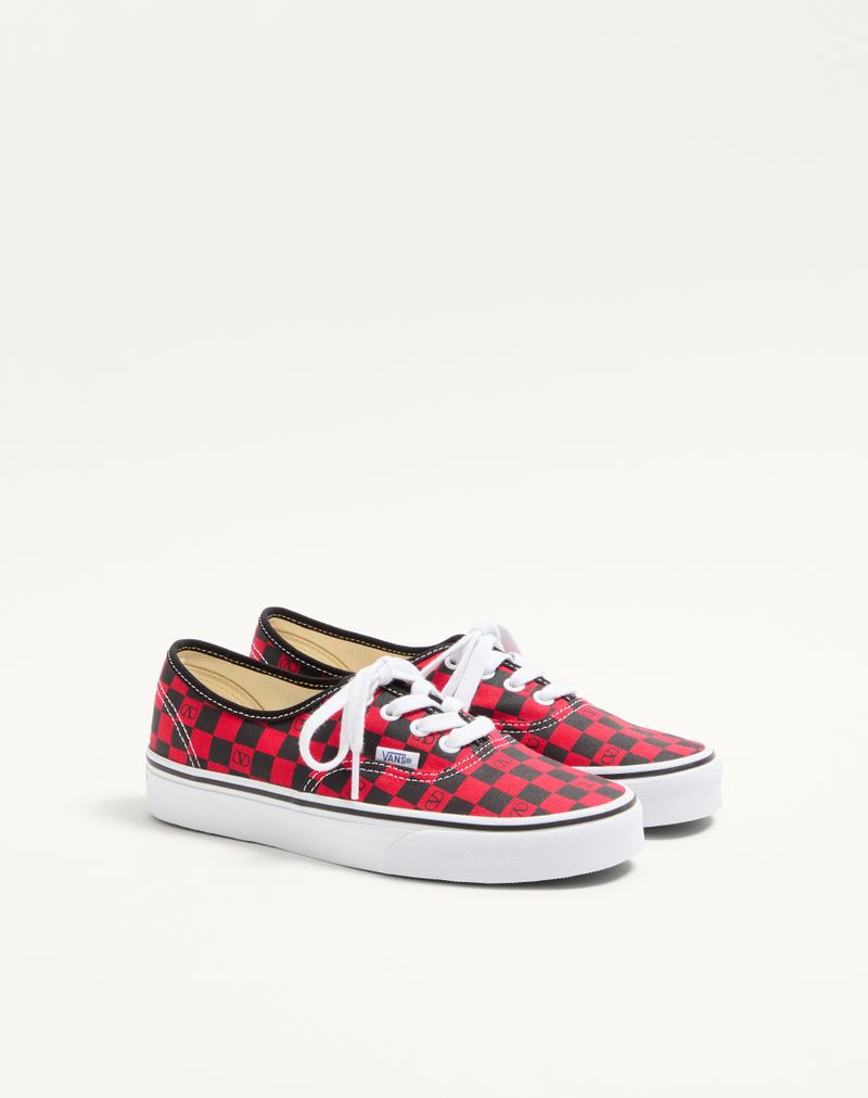 Tênis de cano baixo Valentino Garavani e Vans em tecido com estampa xadrez VLogo
