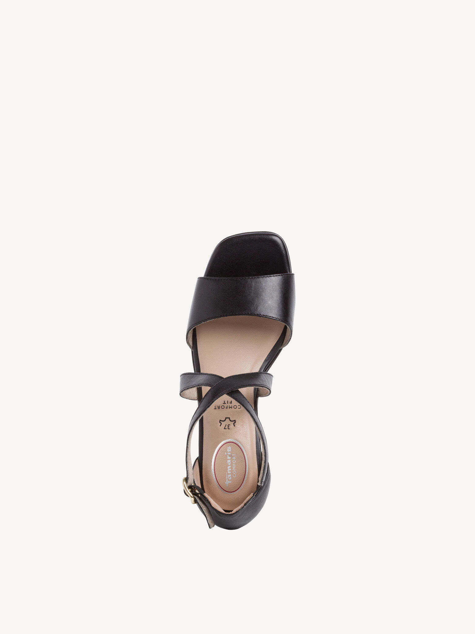 Sandale à talon en cuir - noir