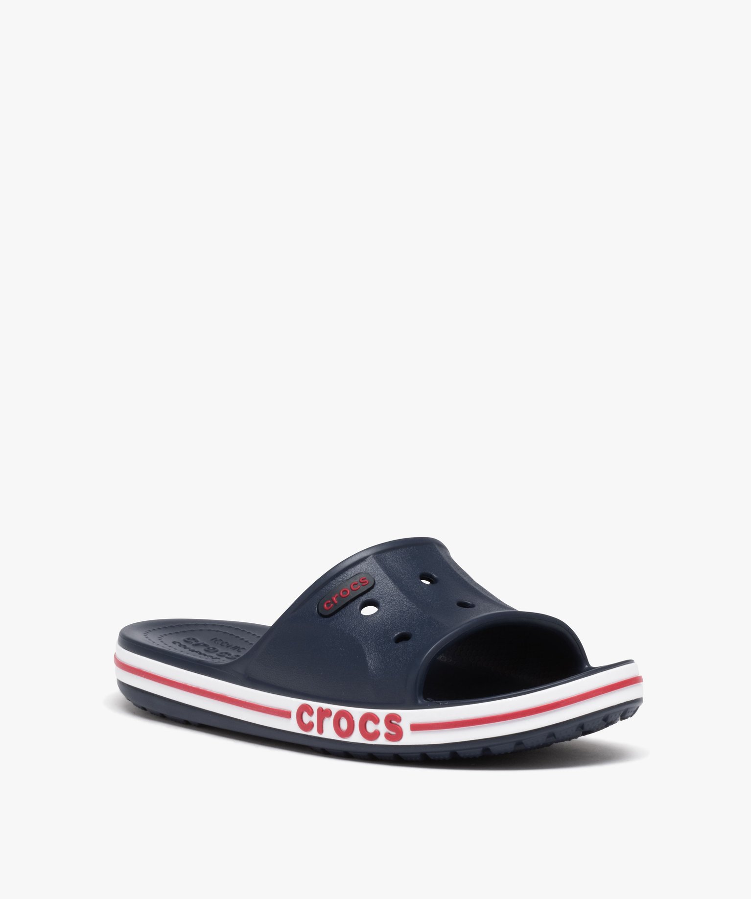 Mules de piscine homme à bandeau uni perforé - Crocs marine | GEMO