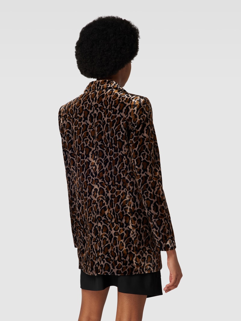 Blazer mit Animal-Print in schwarz