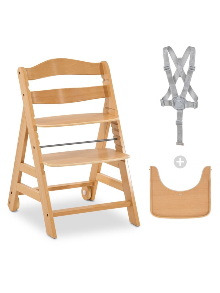 Hauck Hochstuhl Alpha Plus Move - mit Essbrett und Rollen in braun günstig kaufen onesize