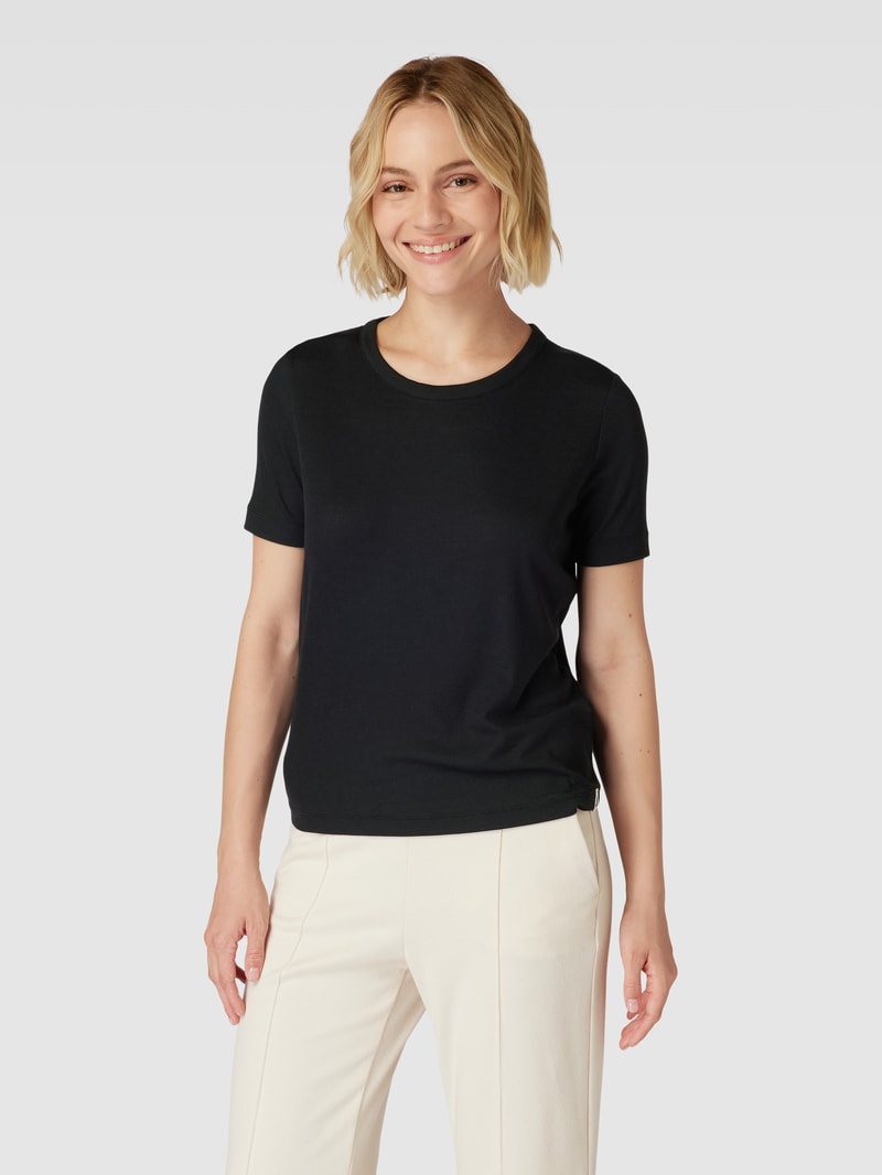 T-Shirt mit Rundhalsausschnitt Modell 'GENEVRAA' in schwarz