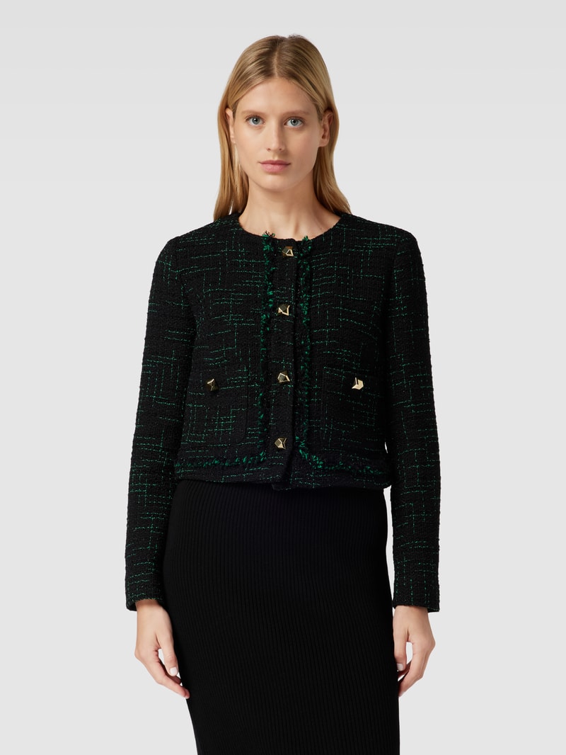 Blazer mit Rundhalsausschnitt Modell 'ISOSCELE' in schwarz