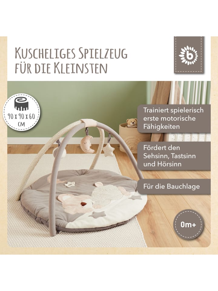 Bieco Spielwaren Krabbeldecke mit Spielbogen Plüsch - ab Geburt in Beige günstig kaufen onesize