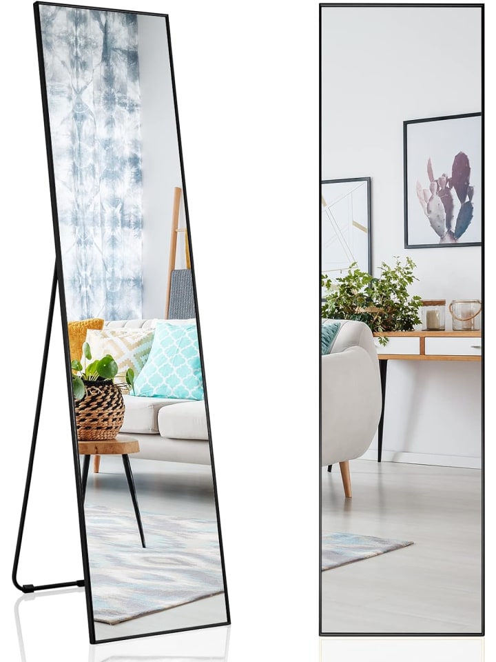 COSTWAY Ganzkörperspiegel 160x40cm in Schwarz günstig kaufen onesize
