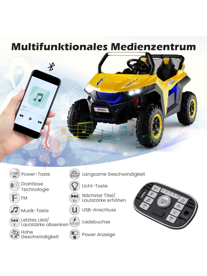 COSTWAY 2 Sitzer Elektroauto in Gelb günstig kaufen onesize