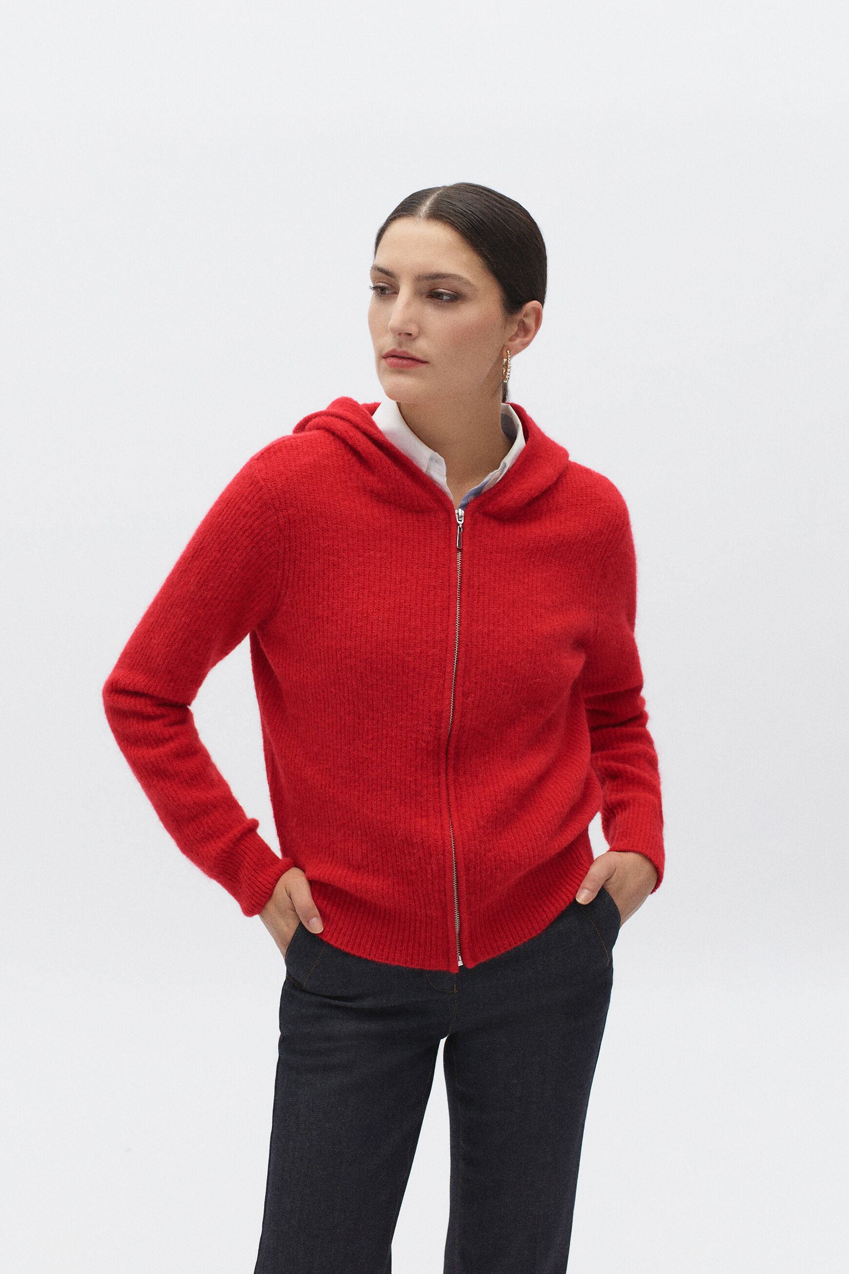 gilet milena en maille rouge femme
