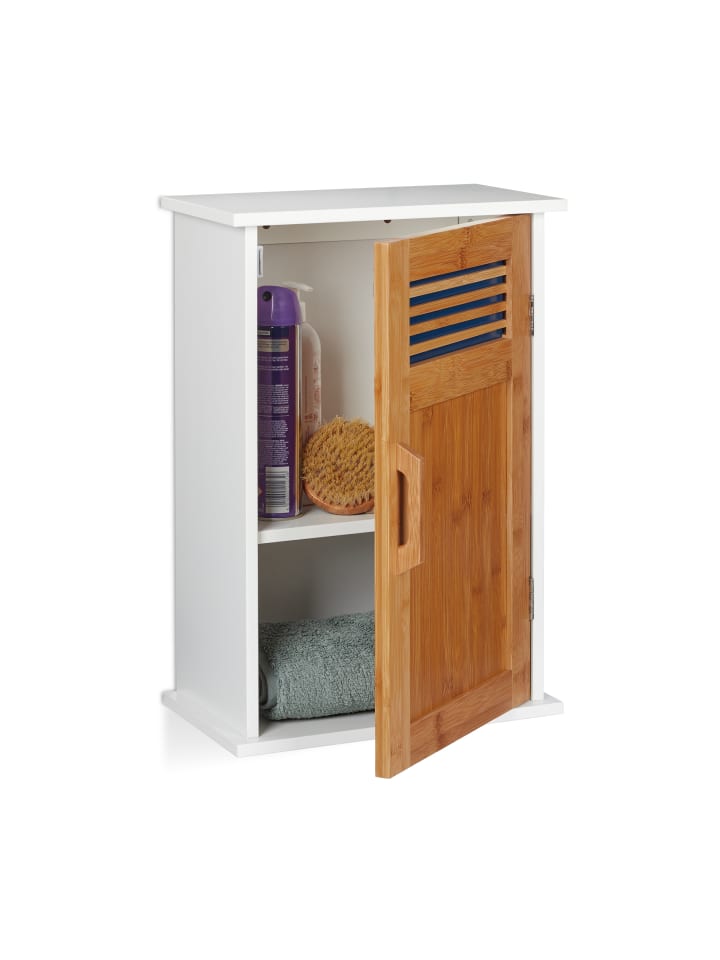 relaxdays Badhängeschrank in Weiß/Natur - (B)35 x (H)51,5 x (T)20 cm günstig kaufen onesize