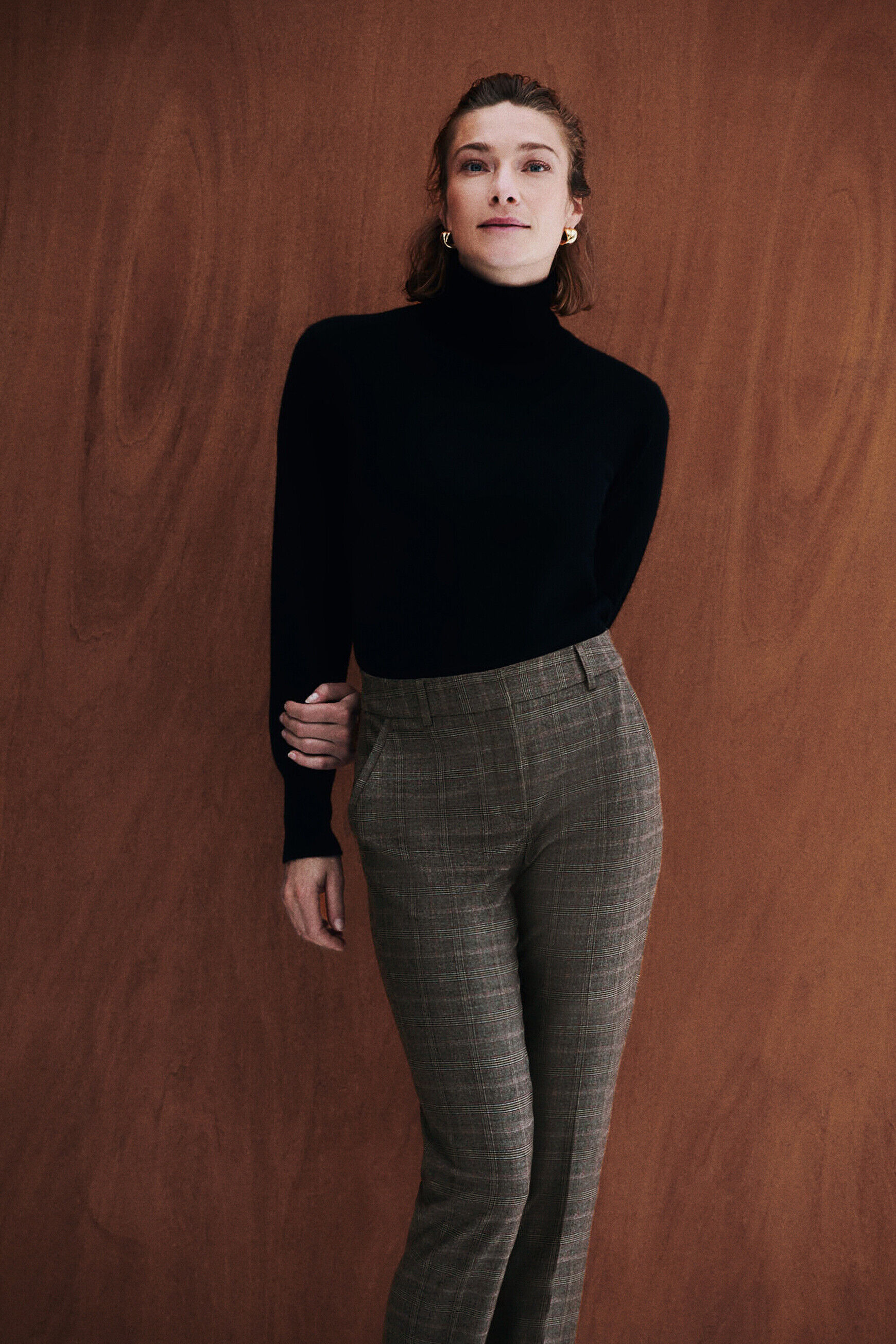 Pantalon psidiko3 marron fonce femme