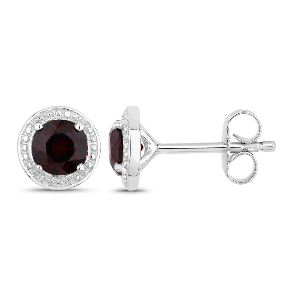 Rafaela Donata Boucles doreilles Argent sterling Grenat en Argent Bijoux