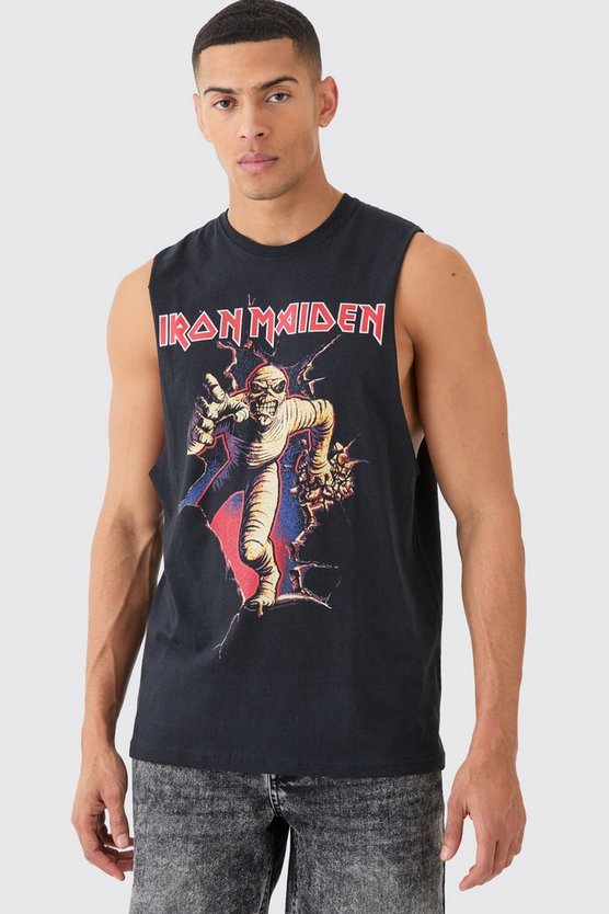 Oversize Tanktop mit Iron Maiden Print