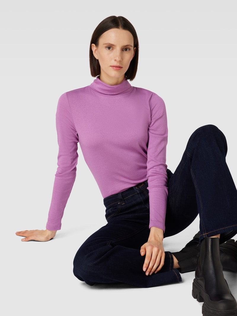 Longsleeve mit Rollkragen in mauve