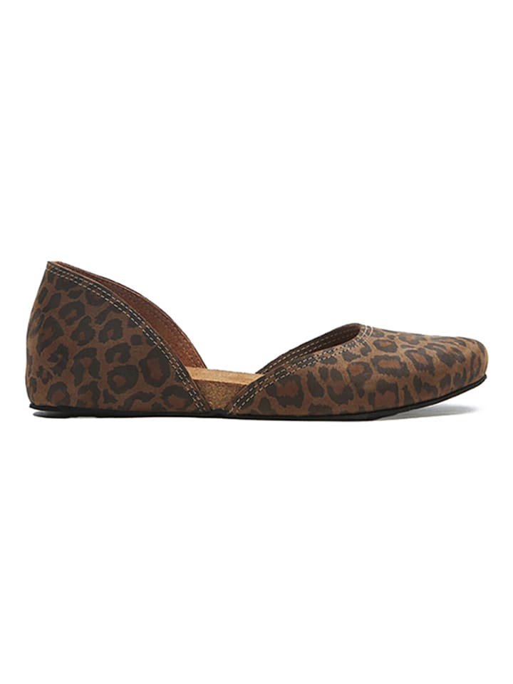 Comfortfusse Leder-Ballerinas in Braun/ Schwarz günstig kaufen