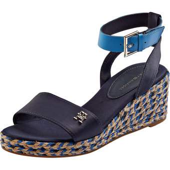Tommy Hilfiger Colorful Wedge Satin Sandal in blau