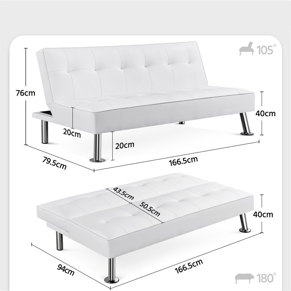 Yaheetech Schlafsofa, Couch Bettsofa Klappsofa Gästebett