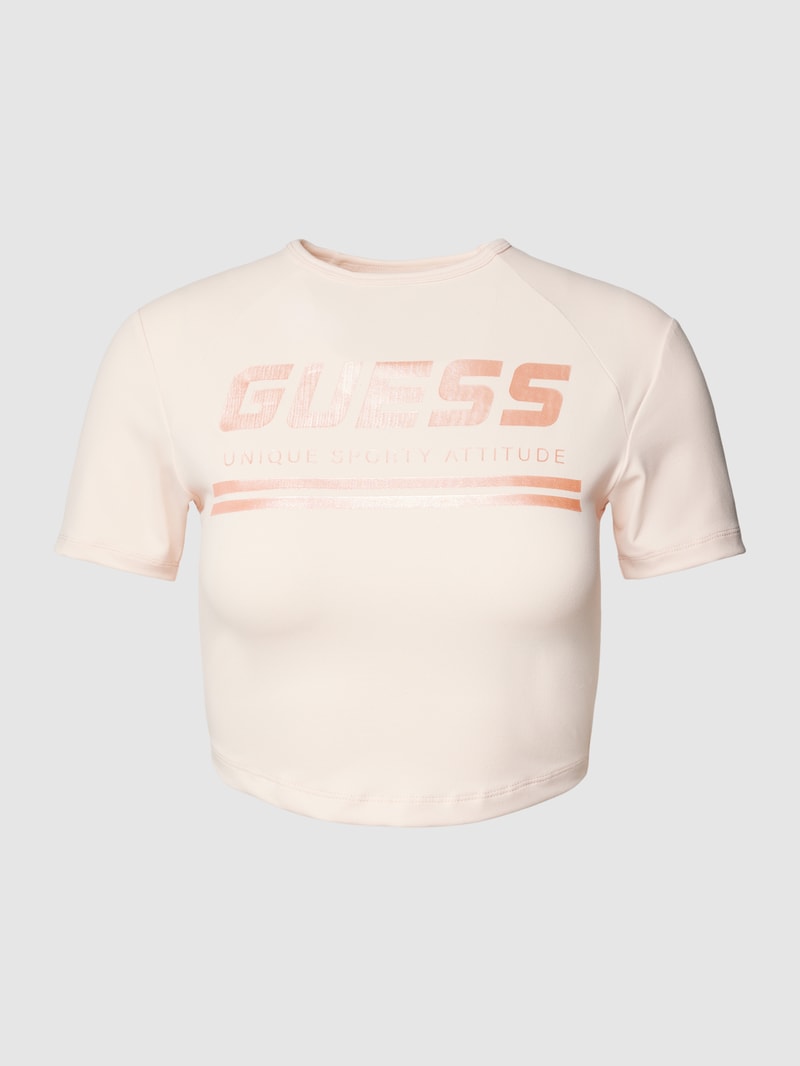 Crop T-Shirt mit Label-Print Modell 'AGGIE' in rosé
