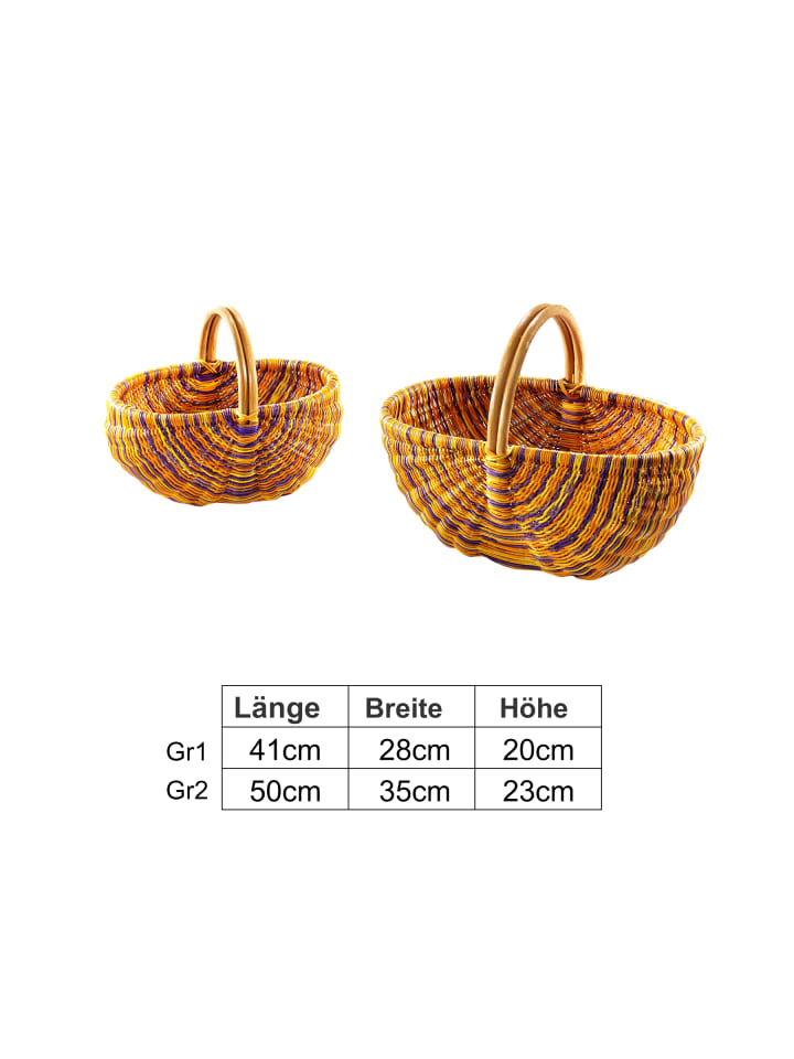 kobolo 2tlg. Set Einkaufskorb WICKSET2 OR in Bunt günstig kaufen onesize