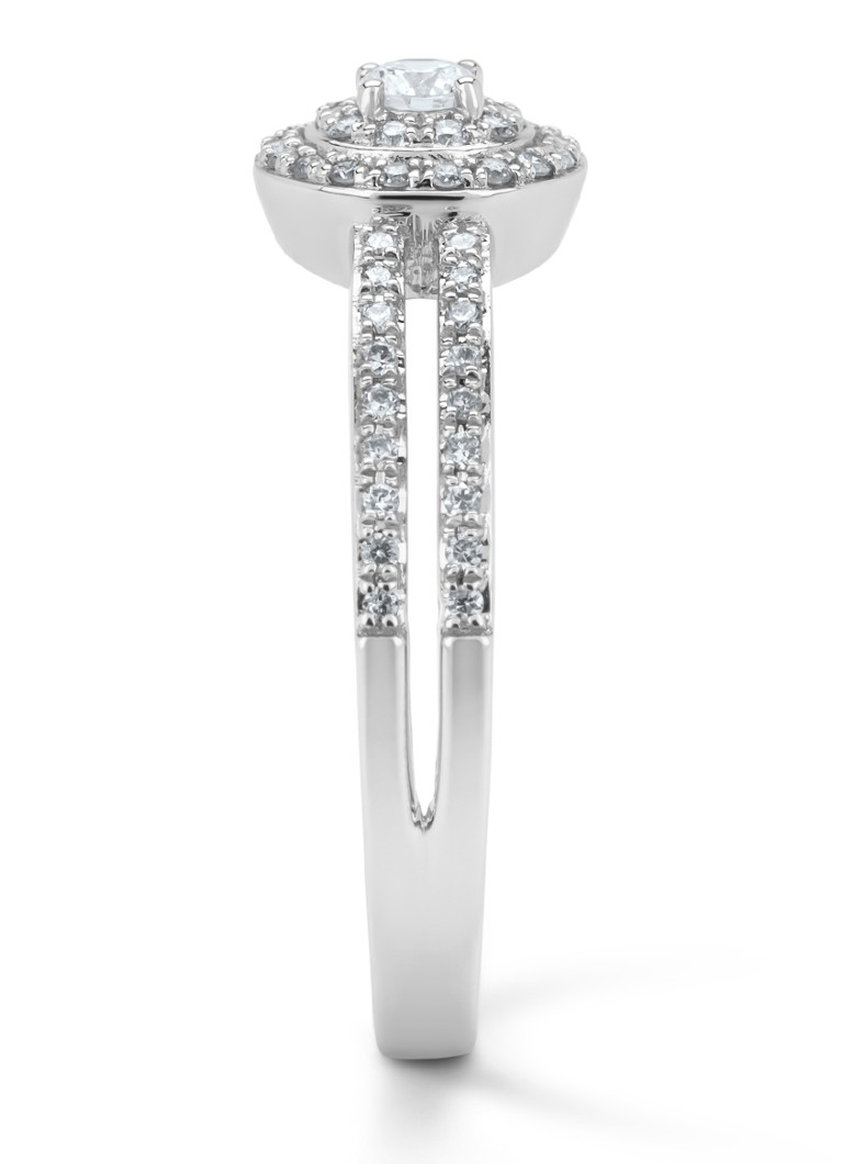 Inel cu vârf de diamant din aur alb, diamant de 0.28ct, Petite Romance