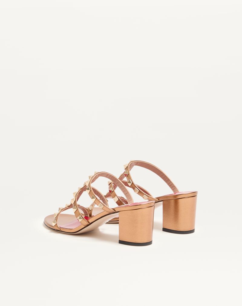 Slide Rockstud Sandal i lamineret nappa 60mm