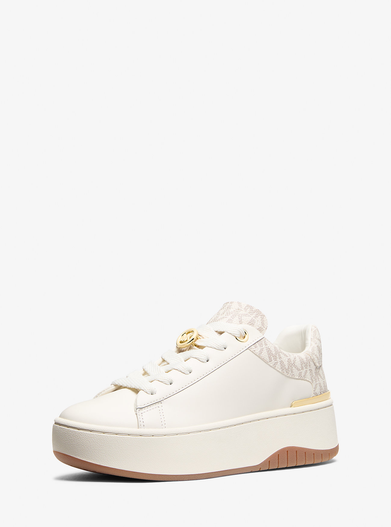 Dottie skinn- og signaturlogo-sneaker – VANILLA
