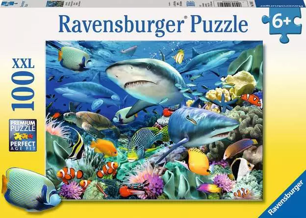 Kinderpuzzle ab 6 Jahren - Riff der Haie - 100 Teile