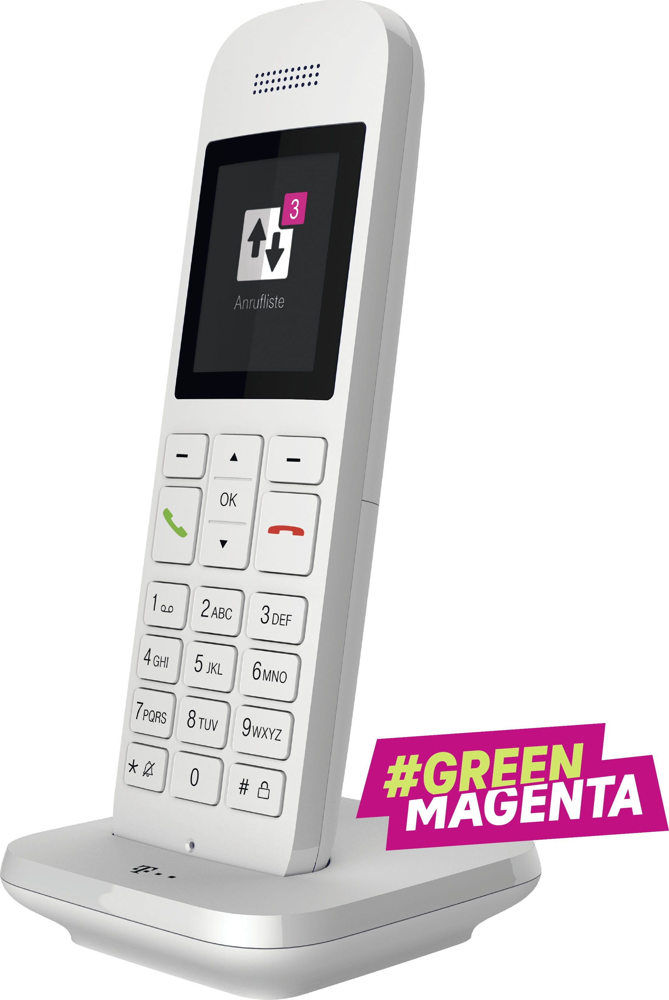 Telekom Speedphone 12 DECT-Telefon (Mobilteile: 1, LAN (Ethernet), mit HD Voice, Multifunktionstaste 5 cm Farbdisplay)