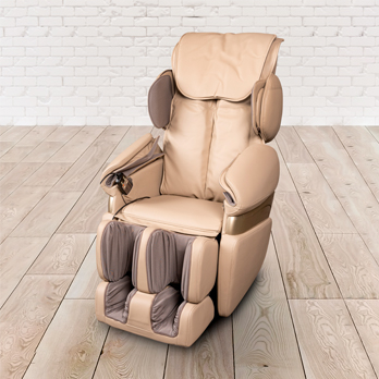 PureHaven Massage-Sessel 118x76x76 cm 6 Massagearten Rücken- Fuß- und Gesäßmassage einfache Bedienung energiesparend hochwertiges PU Leder in Beige