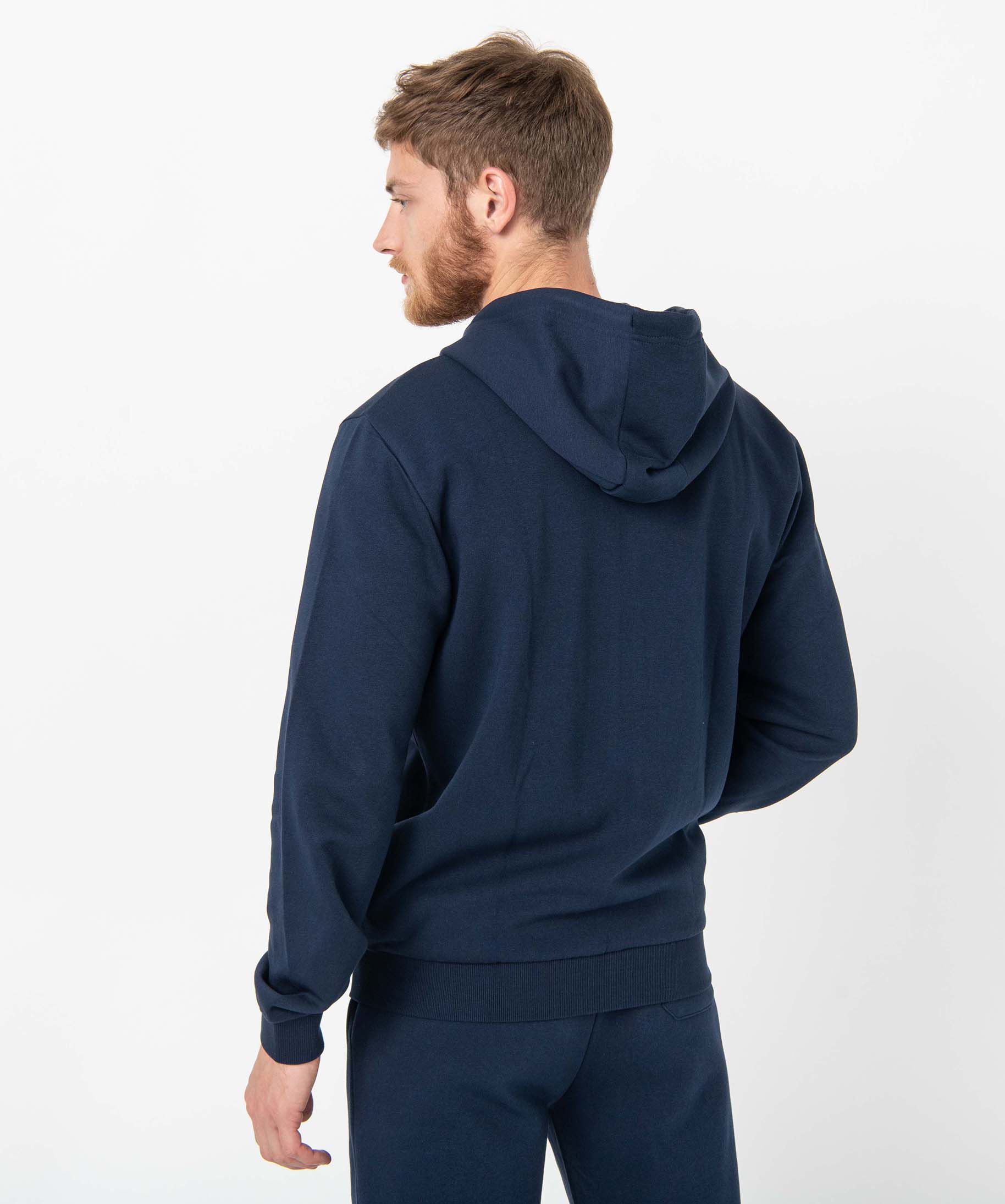 Sweat zippé à capuche homme bleu | GEMO