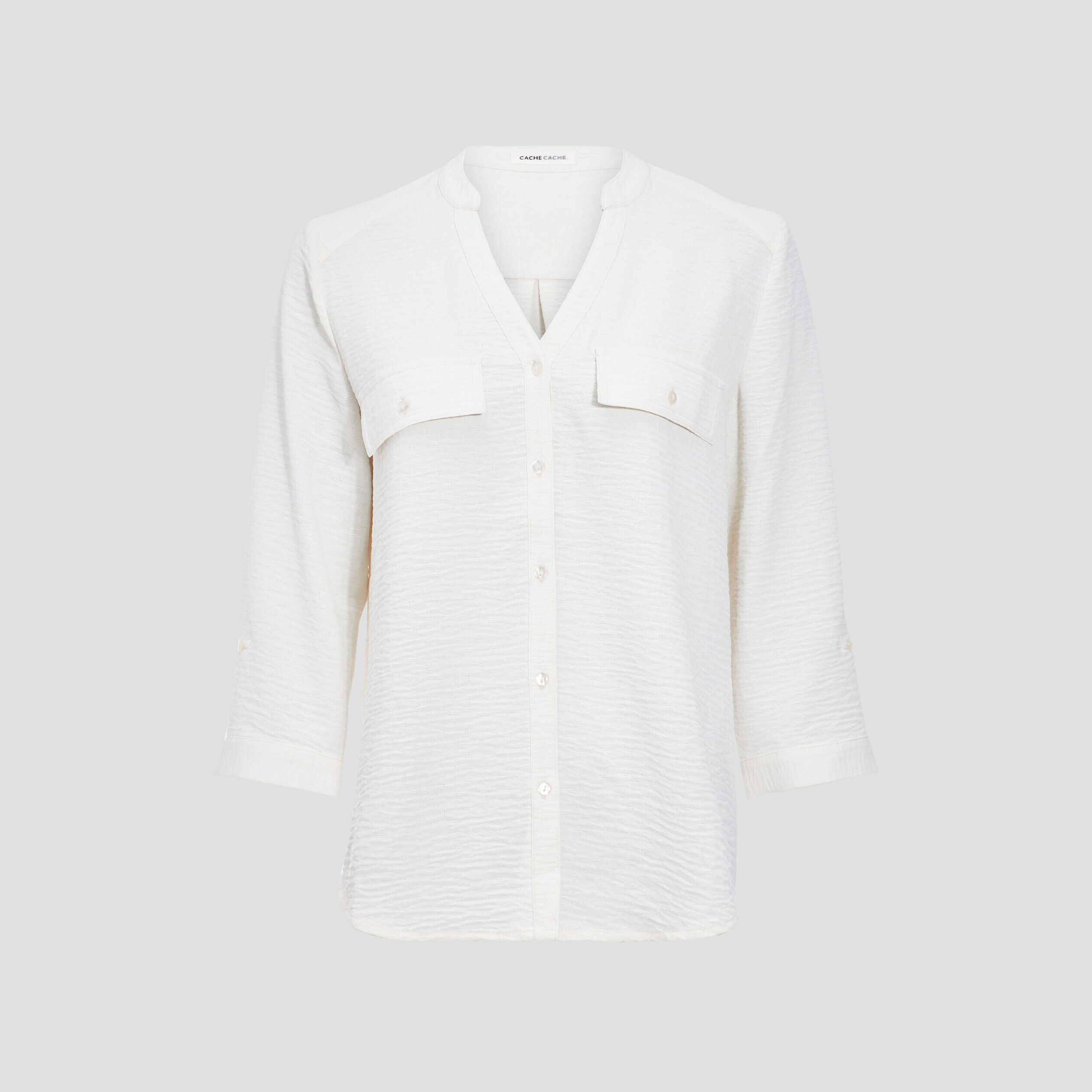 Chemise manches 3/4 ivoire femme | Cache Cache