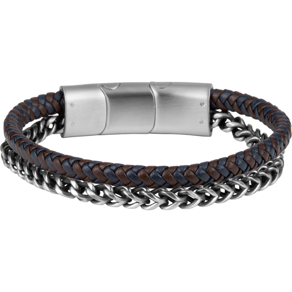 Jacques Lemans Bracelet Cuir, Acier inoxydable Bracelet