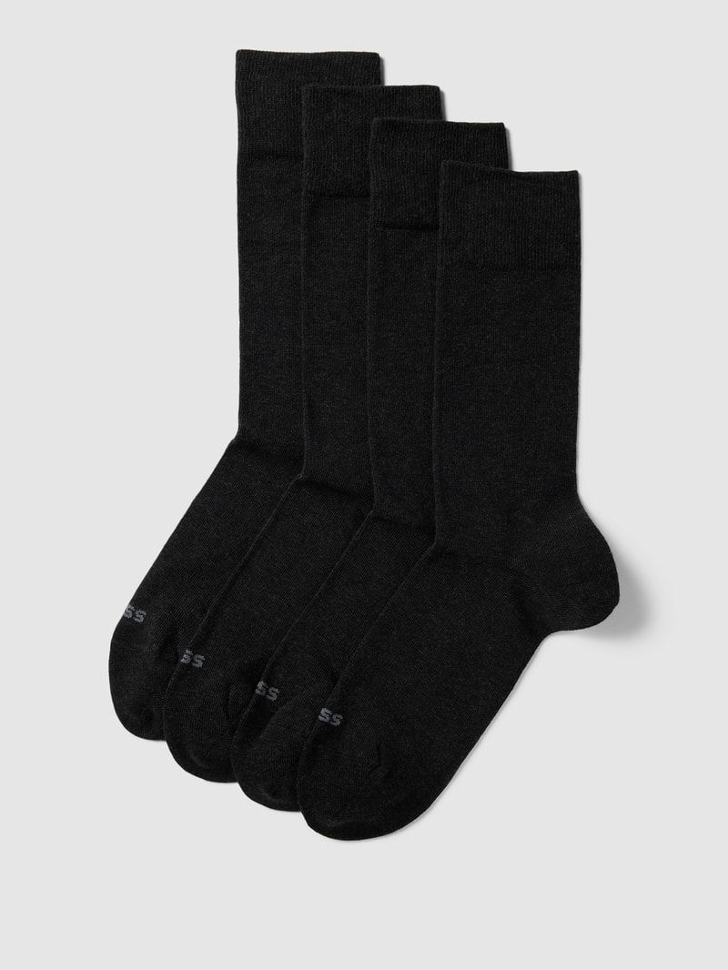 Socken mit Label-Detail im 4er-Pack in anthrazit