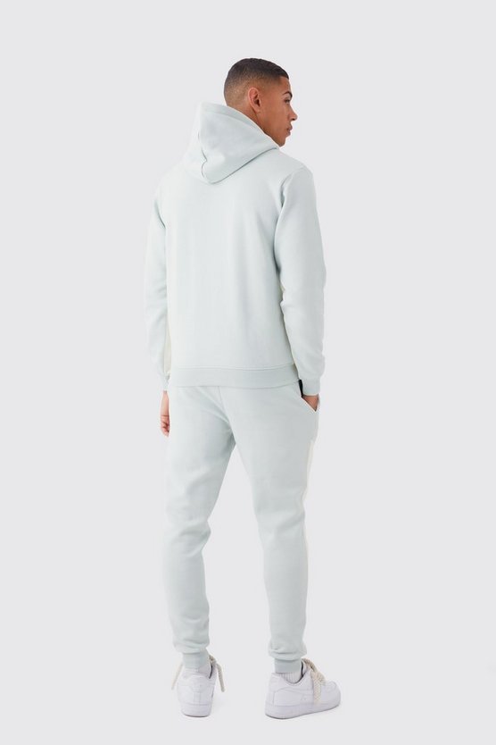 Bestickter Slim-Fit Colorblock Trainingsanzug