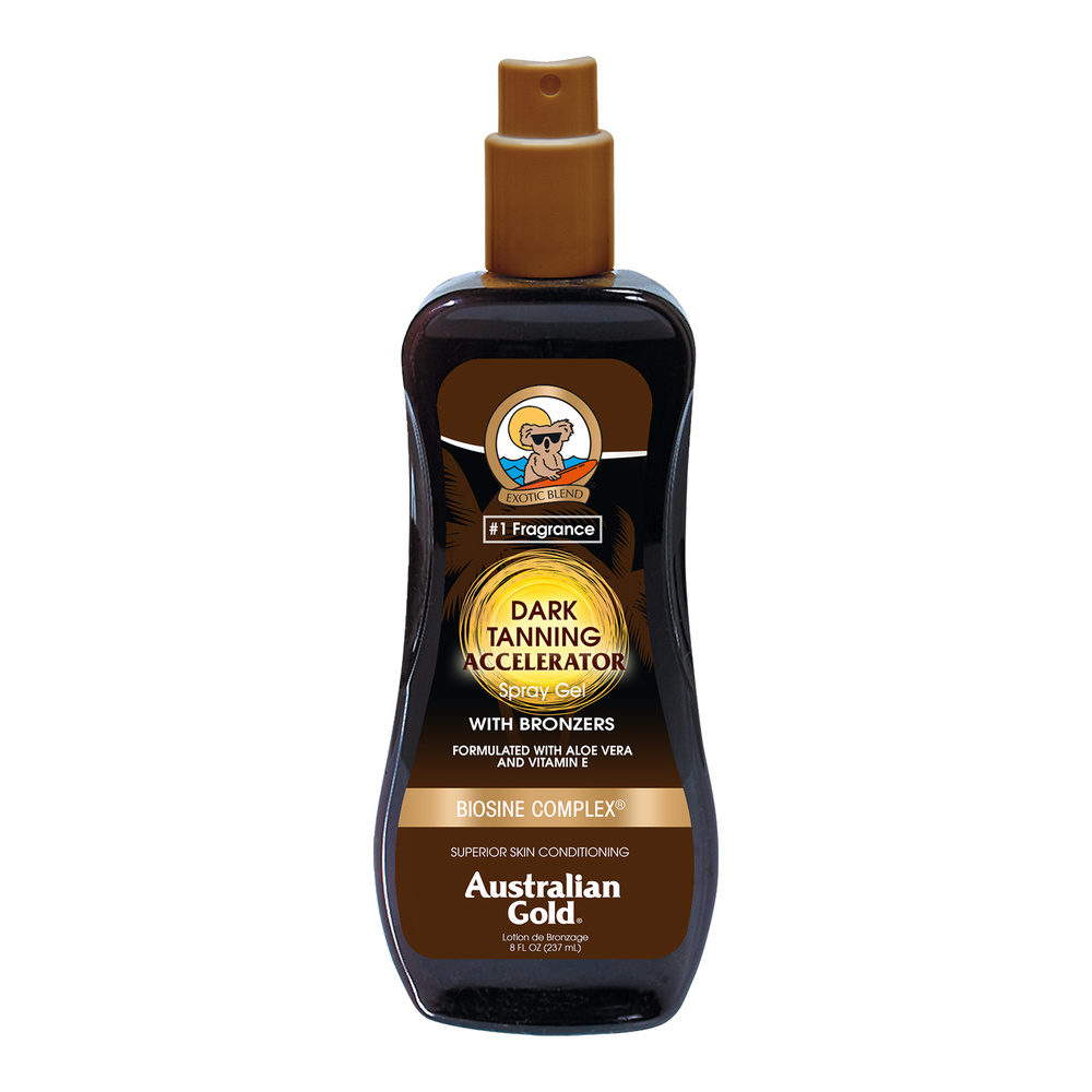 australian gold Dark Tanning Spray Gel accélératrice avec agent bronzant 237 ml Spray Gel intensificatrice de bronzage