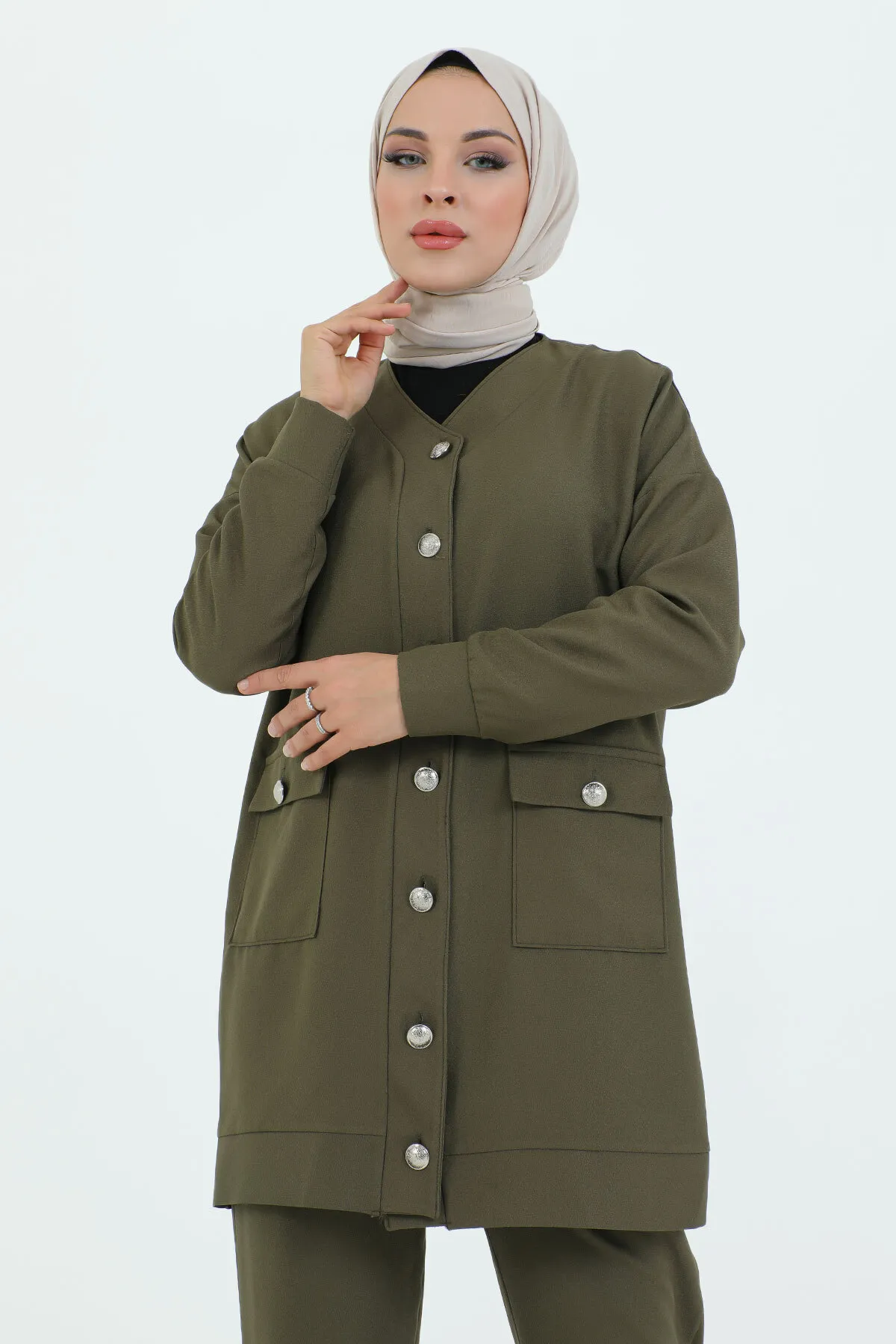 Tesettür Dünyası  Zweiteiler - Khaki - Regular Fit