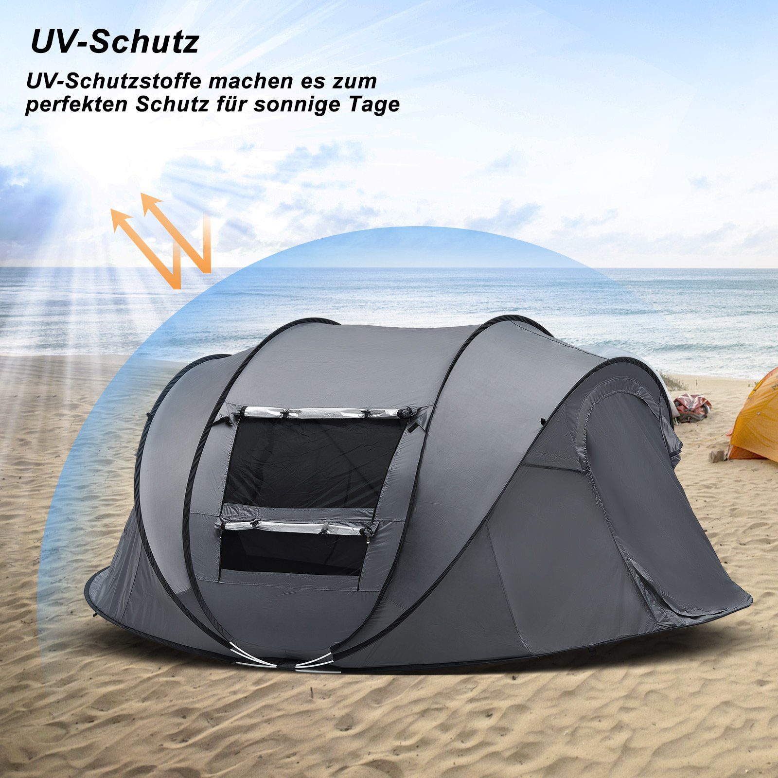 LEMROE Kuppelzelt Wurfzelt Pop up Zelt, Personen: 3, UPF 50+ Wasserdicht