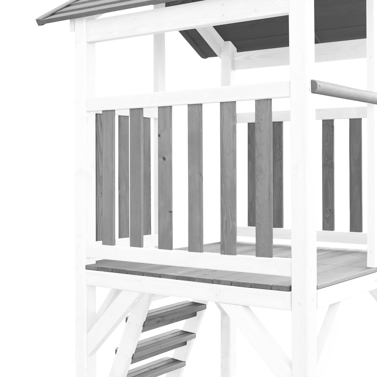 AXI Beach Tower Spielturm mit Klettergerüst und Doppelschaukel - Blaue Rutsche